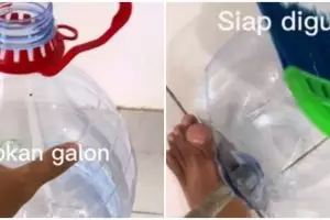 Pria ini ubah galon air menjadi serokan sampah, ini 9 tutorialnya