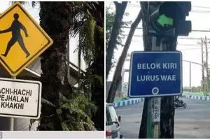 11 Tulisan nyeleneh di papan peringatan lalu lintas, bikin gagal fokus
