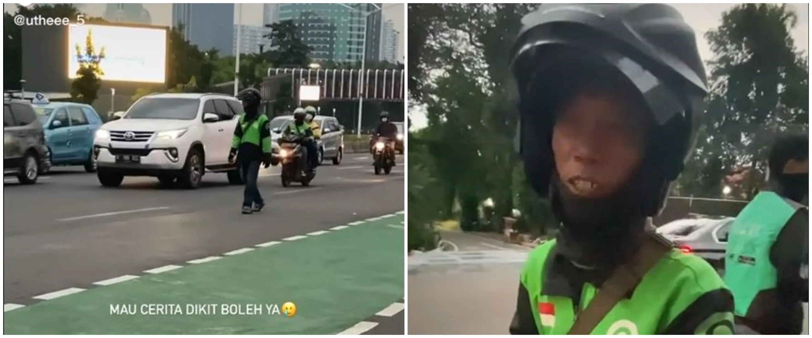 Kisah driver ojek cari powerbank-nya terlindas mobil, endingnya haru