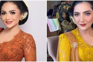 9 Beda penampilan Krisdayanti dan Ashanty di tedak siten anak Aurel