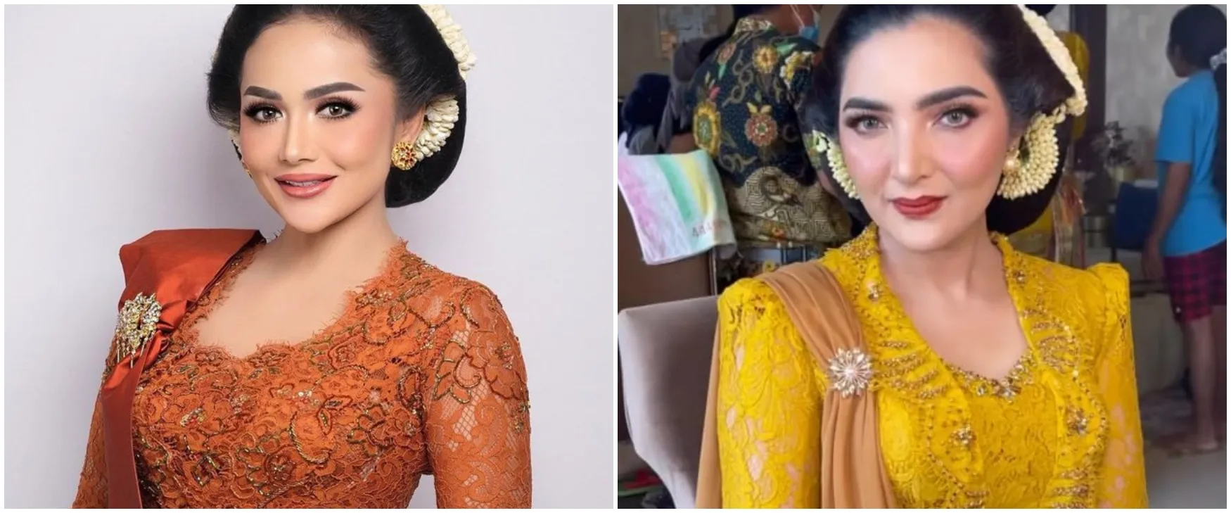 9 Beda penampilan Krisdayanti dan Ashanty di tedak siten anak Aurel