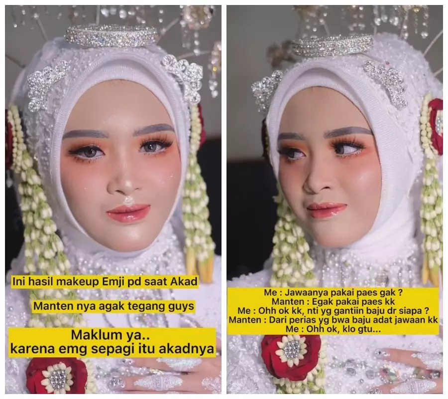 makeup pengantin diubah MUA lain © Instagram/@emji_makeup_bridal