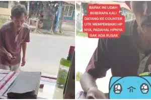 Bapak ini minta HP diperbaiki meski tak rusak, alasannya bikin nyesek 