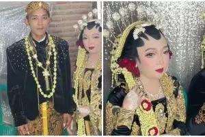 Momen pria di pelaminan bareng dua pengantin viral, begini faktanya
