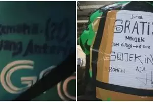 11 Potret tulisan di punggung driver ojek online ini bikin salah fokus
