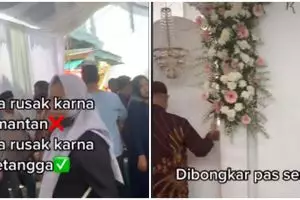 Momen acara pernikahan dirusak tetangga, tenda dibongkar saat akad