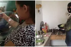 13 Kelakuan kocak emak-emak saat masak ini bikin geleng kepala