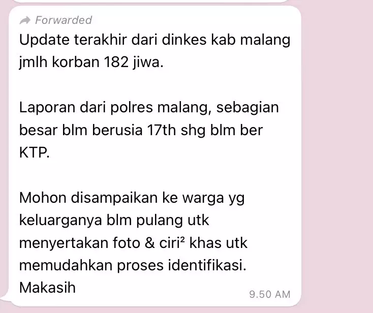 Update korban tragedi kanjuruhan Berbagai sumber