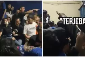 Detik-detik kepanikan para suporter Aremania di pintu keluar stadion