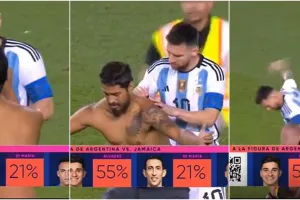 Detik-detik fans rela turun ke lapangan demi tanda tangan Lionel Messi