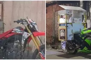 11 Penampakan motor pedagang keliling ini bikin pembeli melongo