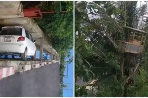 11 Potret kendaraan nyangkut di tempat nggak lazim, kok bisa?