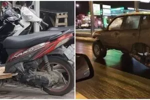 11 Potret lucu benerin kendaraan pakai kayu, idenya nyeleneh