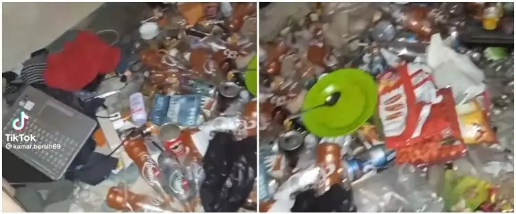 Sampah menumpuk di kamar, level jorok si pemilik kebangetan