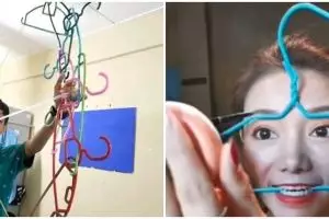 11 Tingkah lucu orang manfaatin hanger pakaian, nggak habis pikir