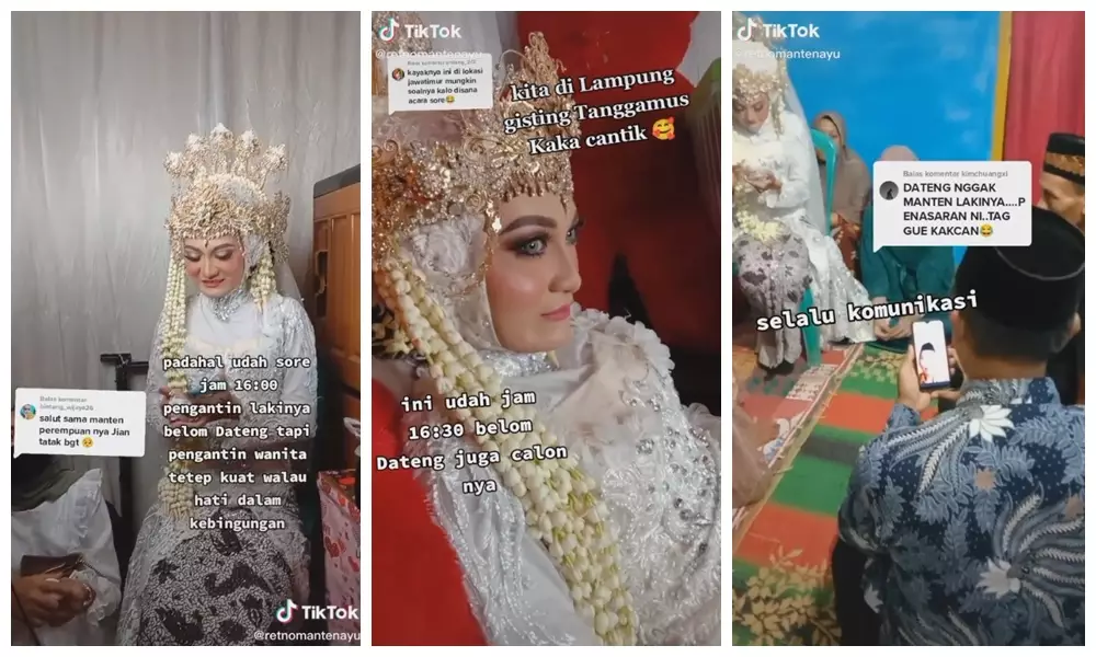 pengantin telat akad 9 jam © TikTok/@retnomantenayu