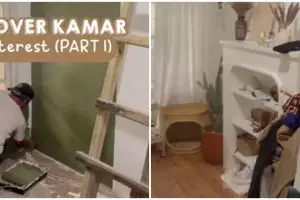 11 Potret perubahan kamar mungil dimakeover jadi estetik ala Pinterest