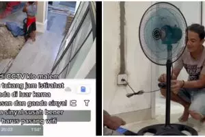 Aksi haru pemilik rumah pasang WiFi dan beli kipas untuk tukang