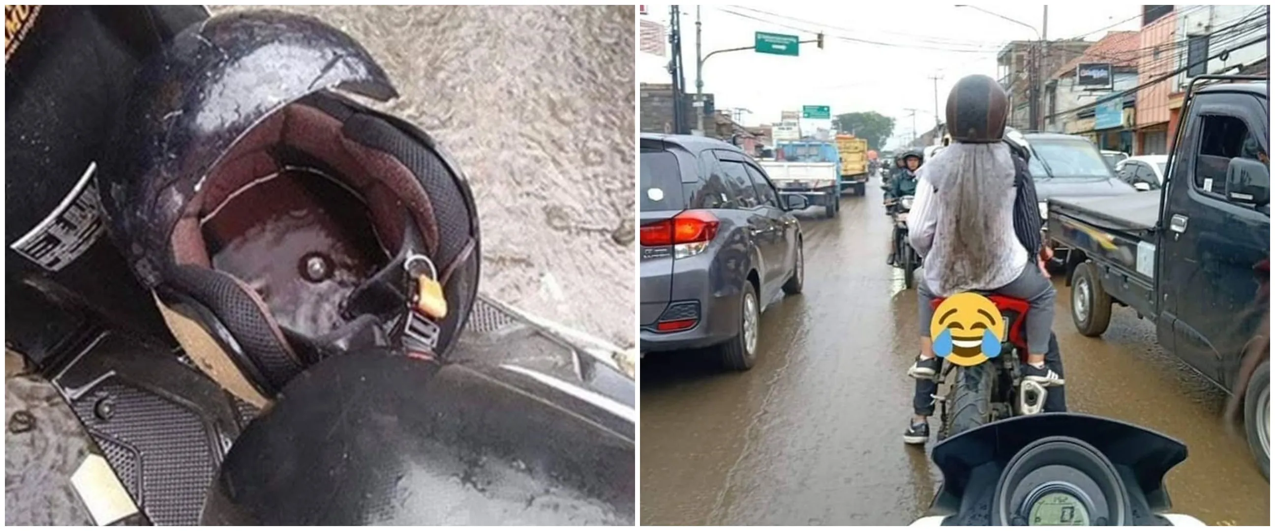 11 Momen apes ini cuma bisa dirasakan pemotor saat musim hujan