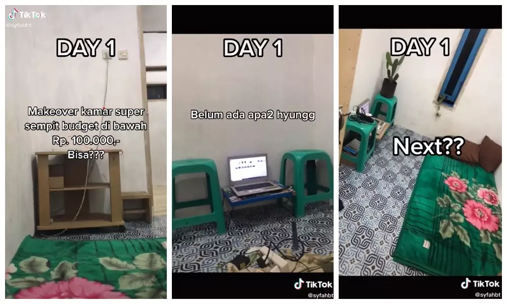  Makeover kamar Rp 100 ribu © TikTok/@syfahbt