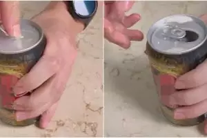 Cara aman membuka kaleng soda yang sudah terkocok, dijamin antitumpah