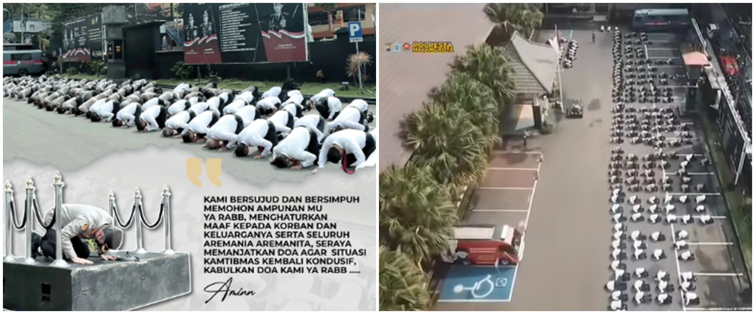 Jajaran Polresta Malang sujud mohon ampun atas tragedi Kanjuruhan
