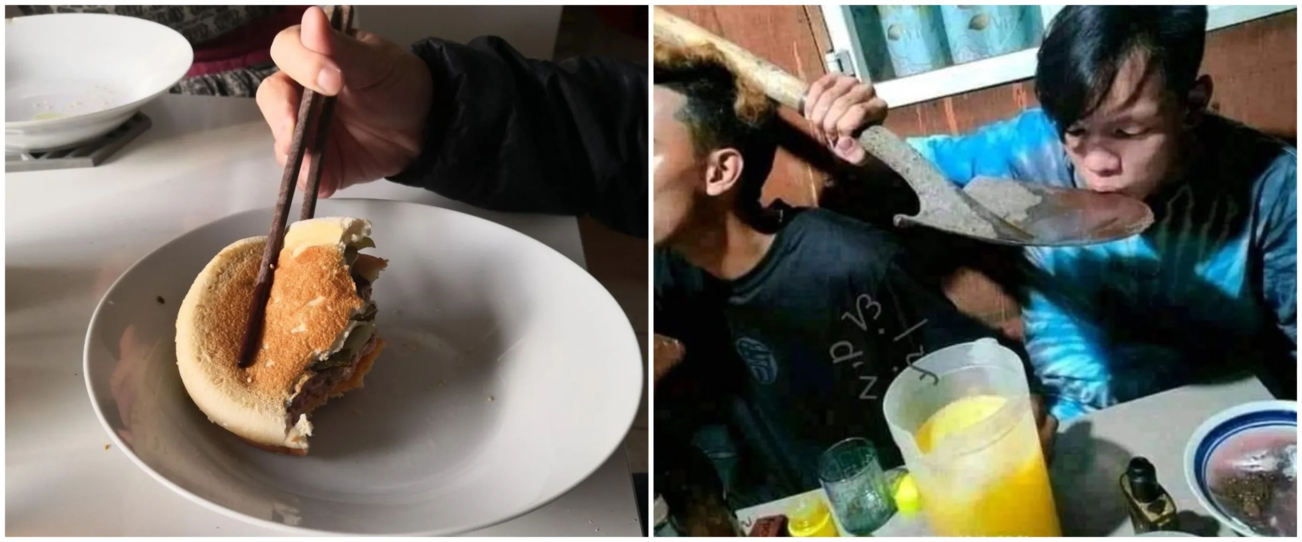 11 Potret orang pakai barang tak lazim saat makan, bikin geleng kepala