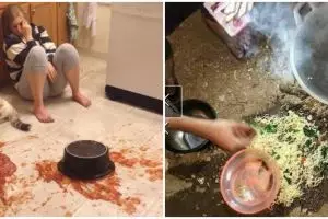 15 Momen apes makanan tumpah ini bikin auto badmood