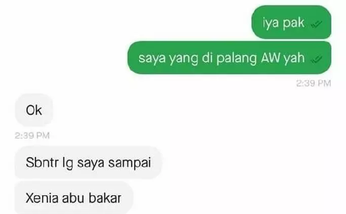 chat lucu driver ojek online saat jemput penumpang © berbagai sumber