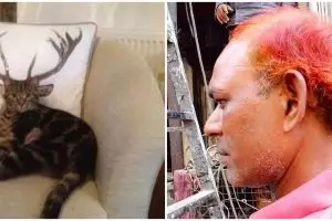 11 Momen lucu pose foto pas sama background-nya, hampir menipu