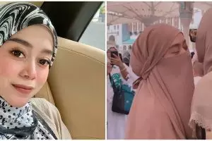 9 Momen Lesty Kejora bertemu Bebizie di Madinah, parasnya jadi sorotan