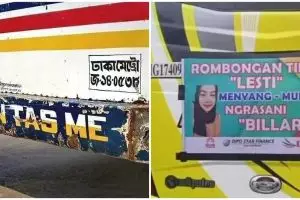 15 Tulisan nyeleneh di belakang bus ini bikin geleng kepala