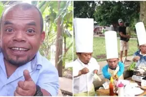 Sedang sepi job, 11 momen Ucok Baba jualan sosis di pinggir jalan