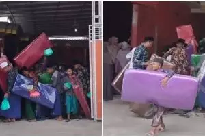 Perayaan Maulid Nabi unik, warga dapat bingkisan kasur busa