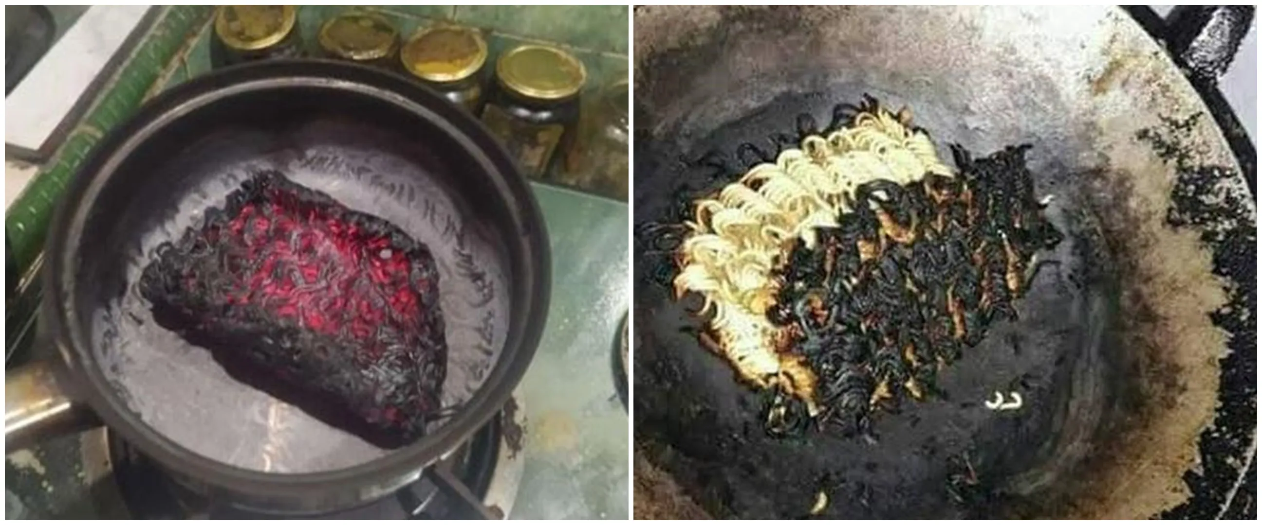 11 Penampakan lucu mi gosong ini ungkap momen apes orang waktu masak
