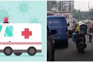 Tukang galon ini bantu ambulans saat macet, aksinya jadi sorotan