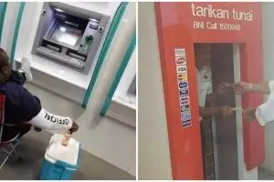 Bentar lagi gajian, ini 15 momen kocak orang ambil uang di ATM