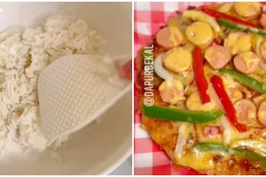 7 Cara bikin pizza super supreme dari nasi sisa, praktis dan enak