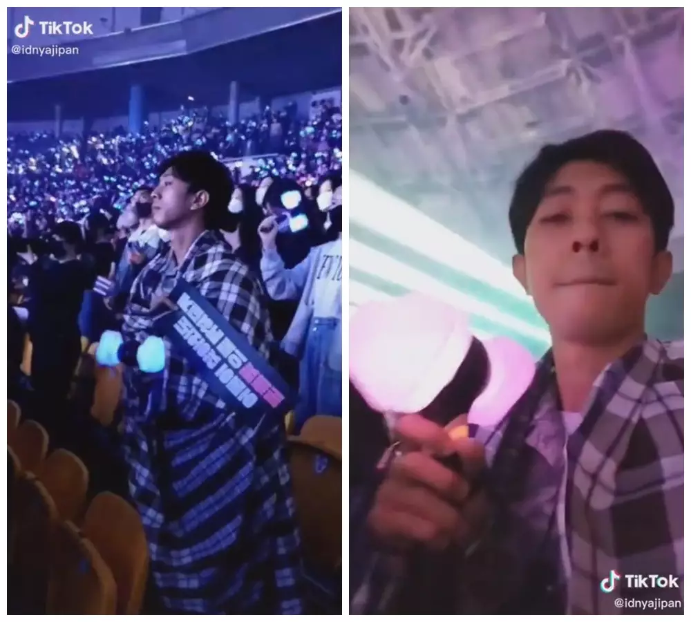 nonton konser blackpink pakai sarung © TikTok/@idnyajipan