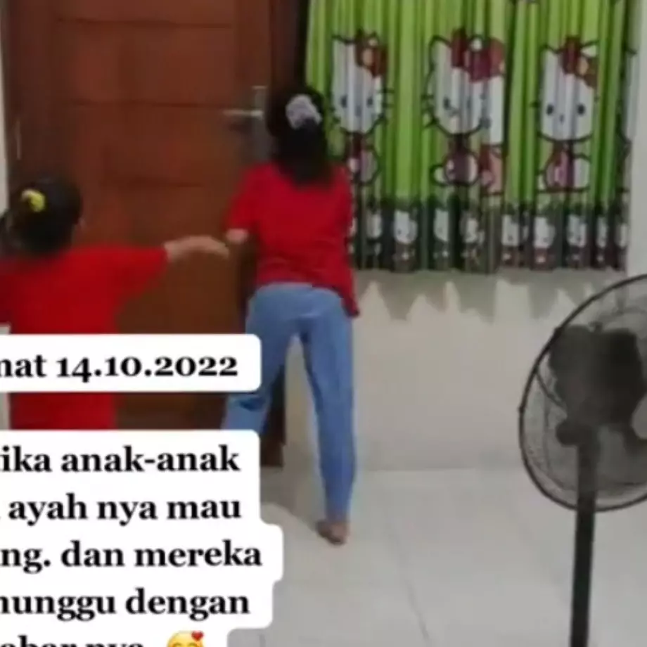 Momen haru anak tunggu ayah pulang kerja, tak bertemu selama 1 bulan
