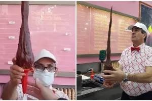 Kedai ini jual es krim antimainstream, ukurannya bikin terheran-heran