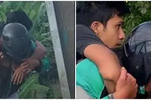 Driver ojek online gendong pria pingsan di jalan, aksinya bikin salut