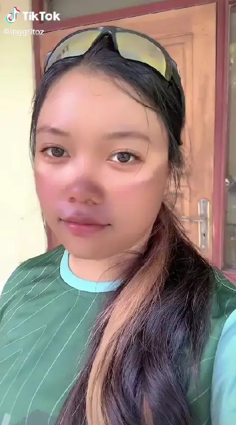 Wajah belang karena bersepeda TikTok/@inggritoz