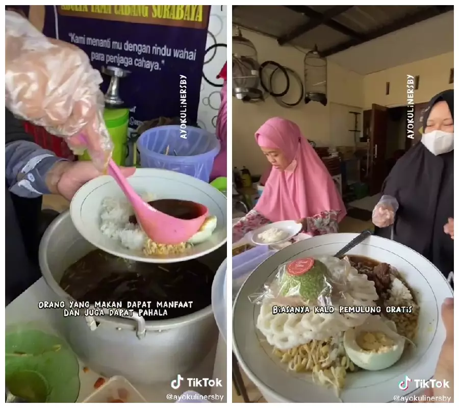 Makan di warung cuma bayar Rp 2 ribu © TikTok/@ayokulinersby