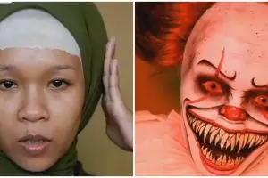 9 Transformasi makeup wanita jadi badut seram Pennywise, bikin melongo