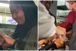 Jari tersangkut di stang motor, tingkah wanita ini bikin heran