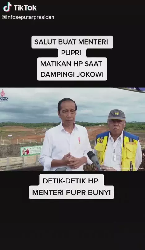 Menteri PUPR matikan HP TikTok/@infoseputarpresiden Menteri PUPR matikan HP TikTok/@infoseputarpresiden