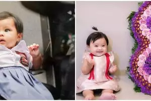 8 Pemotretan Ameena tiap bulan rayakan tambah usia, gemas pakai kebaya