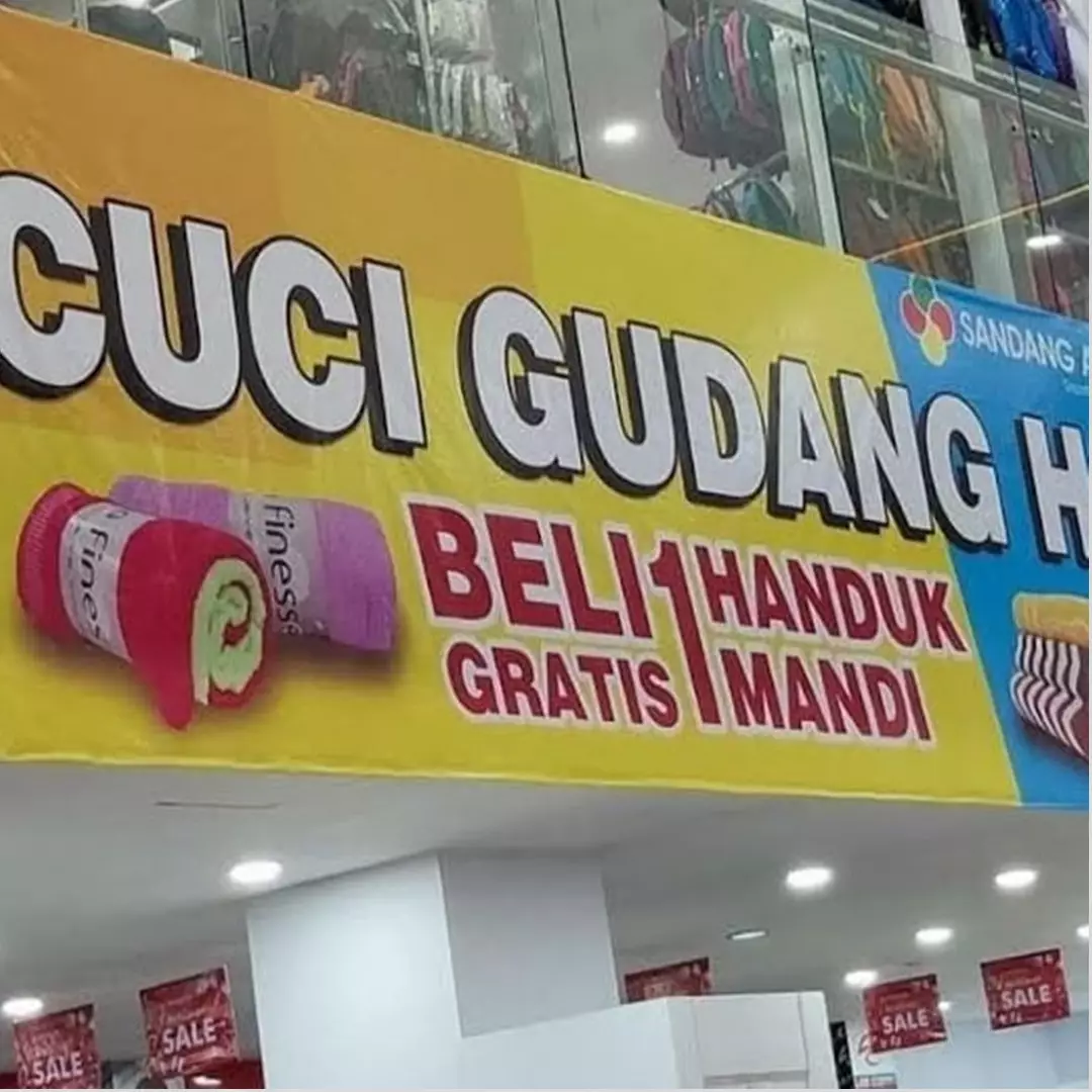 21 Potret tulisan spanduk promosi ini bikin yang baca mikir dua kali