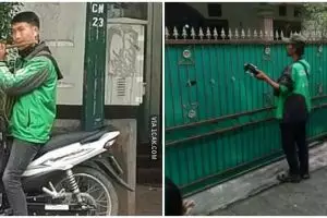 11 Potret lucu driver ojek online main alat musik, tingkahnya kocak